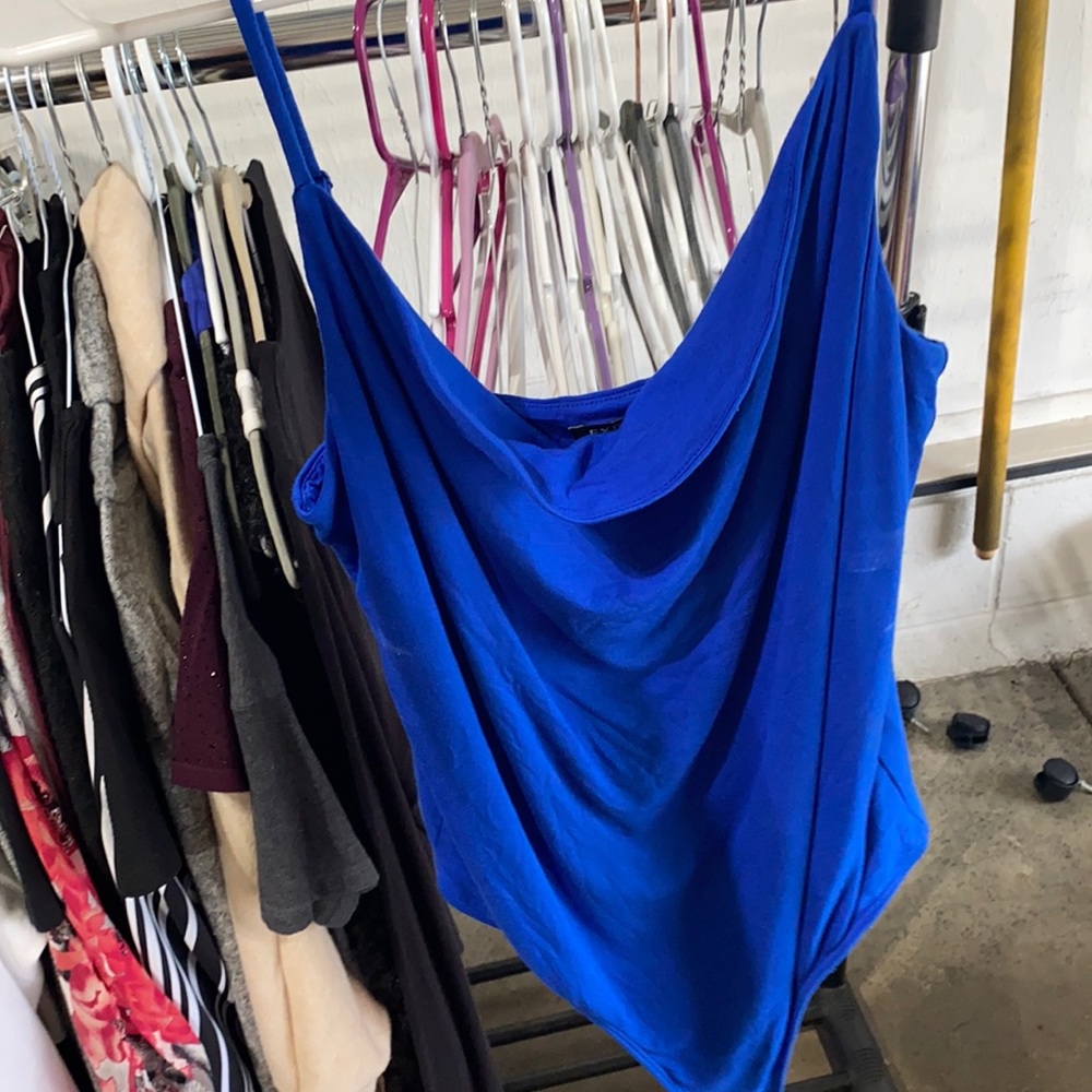 Express cowl neck thong bodysuit